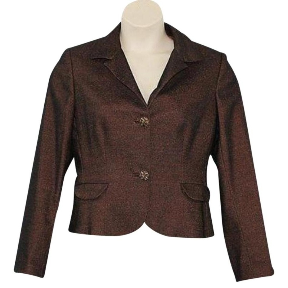 Albert Nipon Two Buttoned Metallic Dust Jacket - image 1